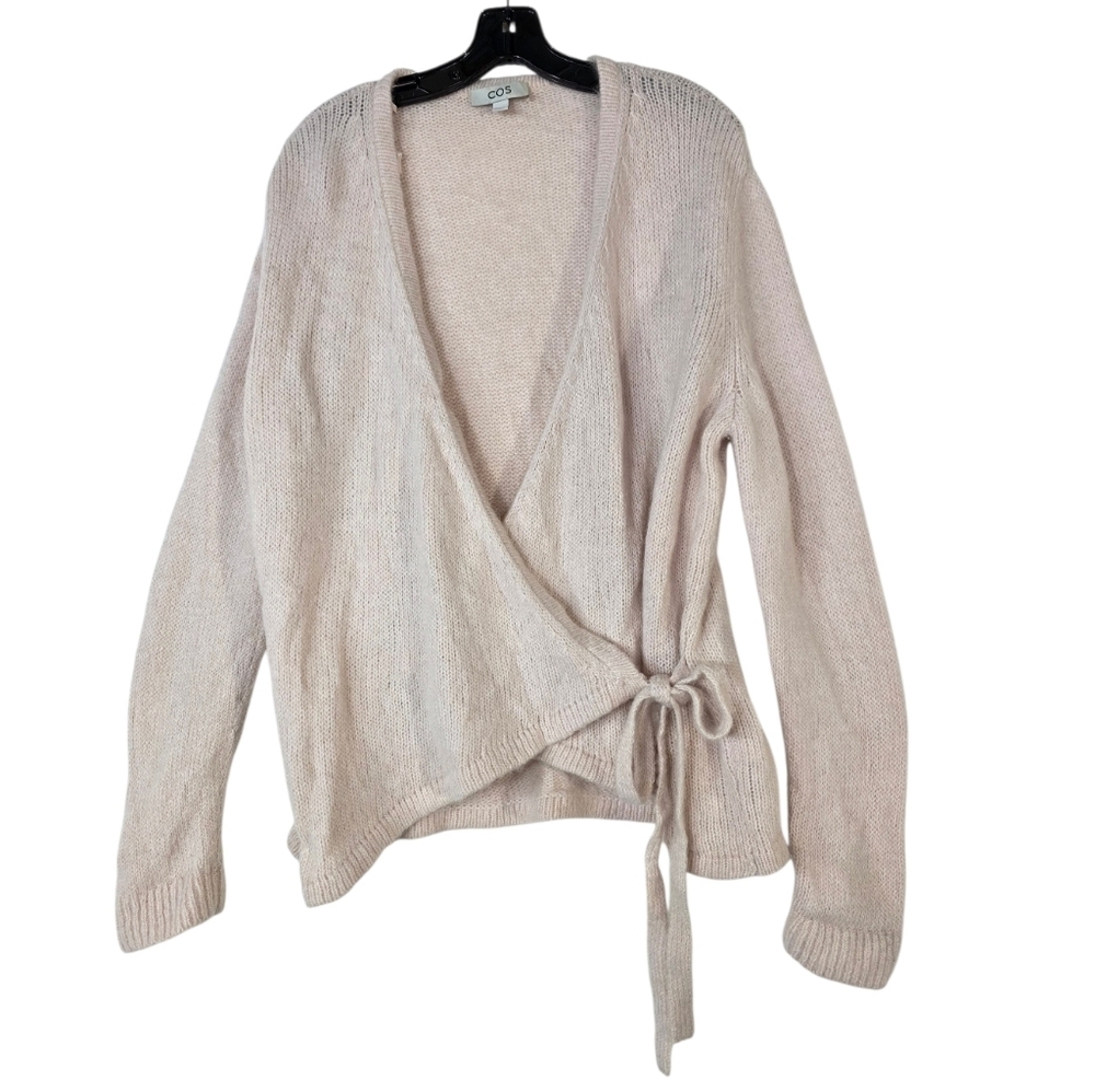 COS knit alpaca and wool blend tie wrap cardigan